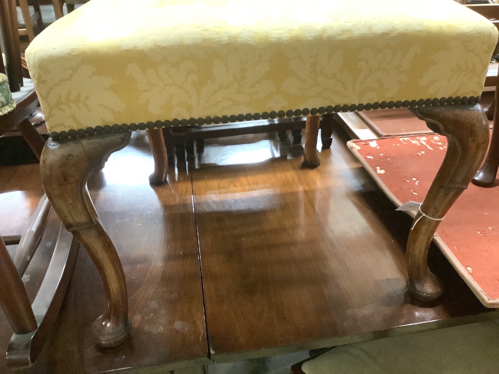 A mid 18th century walnut hall chair, width 60cm